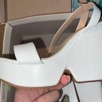 Platform Wedge Heels White Size 7 Photo 0