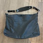 Mango MNG Black Nylon Faux Patent Leather Shoulder Bag Photo 8