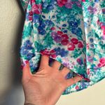 Cinema Etoile Vintage Satin Tank Top French Cut Blue Floral Lace Embroidered Size M Photo 8