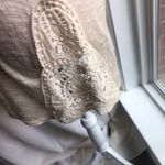 I.N. San Francisco Vintage Y2K Ecru Sweater with Crochet Insets Scoop Neck Boho Size Large Photo 4