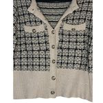263. Ivory & Black Tweed Sweater | NWOT | Classic Chic Knit White Size L Photo 3