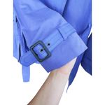 Vintage G.E.T Trench Coat Belted Rain Jacket Shell Purple Large Utility Gorpcore Blue Photo 6