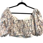 Abercrombie & Fitch NWT Puff Sleeve Smocked Floral Crop Top Cottagecore Boho S Photo 8