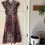 Ulla Johnson Asis Dress Midi Patchwork Size 8 in Fuchsia Photo 2