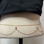 Waist body jewelry with pearls fits small to large fit NWT Gold Photo 0