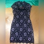 No Boundaries Women’s Floral Lace Bodycon Dress High Neck Halter Size M Photo 2