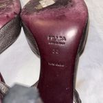 Prada Vintage Heels Size 38 Tan Brown Copper Metallic Leather. Photo 13