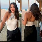 ZARA  halter neck white top with rhinestones Photo 3