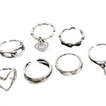 7pcs Simple Lady Chain Ring Set Photo 4