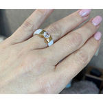 Boutique NEW Women's 1 Carat Diamond White & Gold Ceramic Ring‎ Size 8 Photo 11