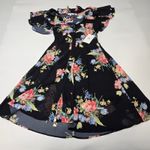 LPA  Button Up Midi Dress in Midnight Roses XS Photo 2