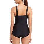 Speedo Women Black One Piece Shirred Sides Power Flex Ultra Back Swimsuit Size M Photo 2