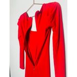 Nookie Red Jersey Squareneck Sheath Harley Structured Shoulders Mini Dress S Photo 11