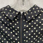 Coincidence & Chance Crop Top S Black Cream Polka Dot LS Mock Neck Blouse Photo 8