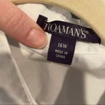 Roamans White Half Sleeve Button Down Shirt Womens 16 W Classic Preppy Basic Size 16W Photo 4