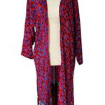Loft Border Floral Duster Kimono Coverup Top Photo 2