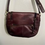 Vintage Stone Mountain Leather Handbag Dark Brown Photo 8