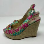 Elaine Turner  Harper Batik Print Wedge Sandals Pink and Green Size 6.5 Photo 1