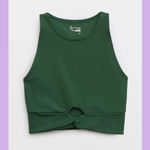 Aerie Green Twist Front Crop Top Photo 2