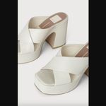 Dolce Vita Wonder Ivory Leather Platform Slide Sandals 9 White Photo 1