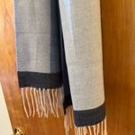 V. Fraas Vintage Blue Gray Scarf  Cashmink Made in Germany Fringe Edges Photo 6