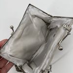 La Regale Vintage  Silver Beaded Clutch Bag Evening Satin Small Photo 10
