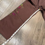 Sundance NEW  Women’s Embroidered Cargo Pants 6 Dark Brown Boho Cotton Stretch Photo 10