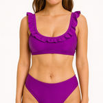 Jordan Emme  Purple Ruffle Bikini Swimsuit Two Piece Set Womens Size‎ S Photo 0