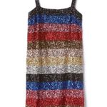 Gap Crazy Stripe Sleeveless Rainbow Sequin Dress Size Small Photo 0