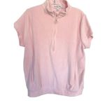 Club & Court Pink Short Sleeve Half Zip Sweatshirt Sz M Size M Photo 3