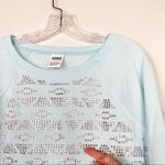 PINK - Victoria's Secret Victoria's Secret PINK Blue Bedazzled Crewneck Sweater Sz S Photo 1