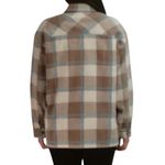 HFX Women's Gray Brown and Light Blue Wool Blend Shirt Jacket Medium Photo 2