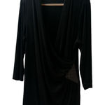 Chico's ‎ Travelers Blouse Long Tunic Size 3 Black 3/4 Sleeve Acetate Stretch Photo 0