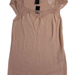 The Limited  Crochet Knit Top Sleeveless Beaded Blouse Pink‎ Casual Tank Size M Photo 0