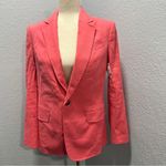 ALC Frank A.L.C. Size 0 Coral Donovan Linen Blend Blazer Jacket Preppy Heritage Old Money Photo 2