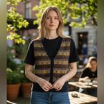 ZARA NWOT JACQUARD KNIT WAISTCOAT Vest Multicolor Medium Photo 1