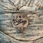 Como vintage Marled Gray Top with Lace Trim Photo 5