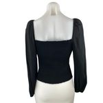 Reformation Reign Women Black Long Sleeve Sweetheart Bustier Blouse Top Size 6 Photo 3