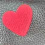 Black Faux Vegan Leather Backpack Applique Heart Lips Eye Flower Kidcore‎ Funky Photo 3