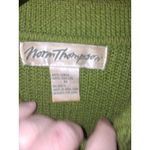 Norm Thompson Linen Blend Green Short Sleeve Polo Knit Sweater Size Medium‎ Photo 2