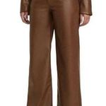 We Wore What Vegan Leather High Rise Dad Jean Cocoa Brown Women's Size 30 Photo 0