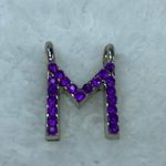 Initial Alphabet Letter M Jewelry Pendant Necklace Charm Purple Rhinestones Photo 1
