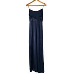 Alice + Olivia  Diana Sapphire Satin Maxi Dress Cowl Neck Slit Size 2 Photo 2