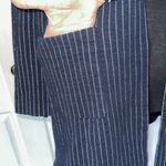 Chico's NWOT NAVY STRIPE CAR COAT LONG BLAZER JACKET Photo 3