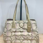 Coach Tartan Plaid Kiss-lock Carryall Lavender & Champagne Tote Photo 0
