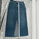 frame denim FRAME Le Sylvie Denim Midi Skirt Front Slit Blue 100% Cotton Size 26 Photo 8