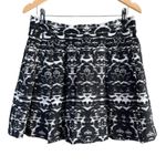 J.Crew Blurred Ikat Pleated Mini Skirt in Black White‎ Zipper Back, Size 4 Photo 2