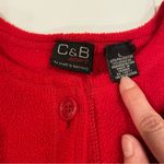 Croft & Barrow Adorable 90’s vintage red holiday fleece cardigan Christmas granny sweatshirt Photo 3