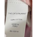 The Cats Pajamas Floral Print Button Up Shirt & Shorts Pajama Set Small White Photo 4