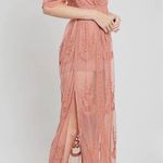 Wishlist As You Wish Womens Embroidered Lace Maxi Dress Photo 1